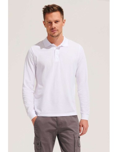 SOL-03983-Unisex Long Sleeve Polycotton Polo Shirt
